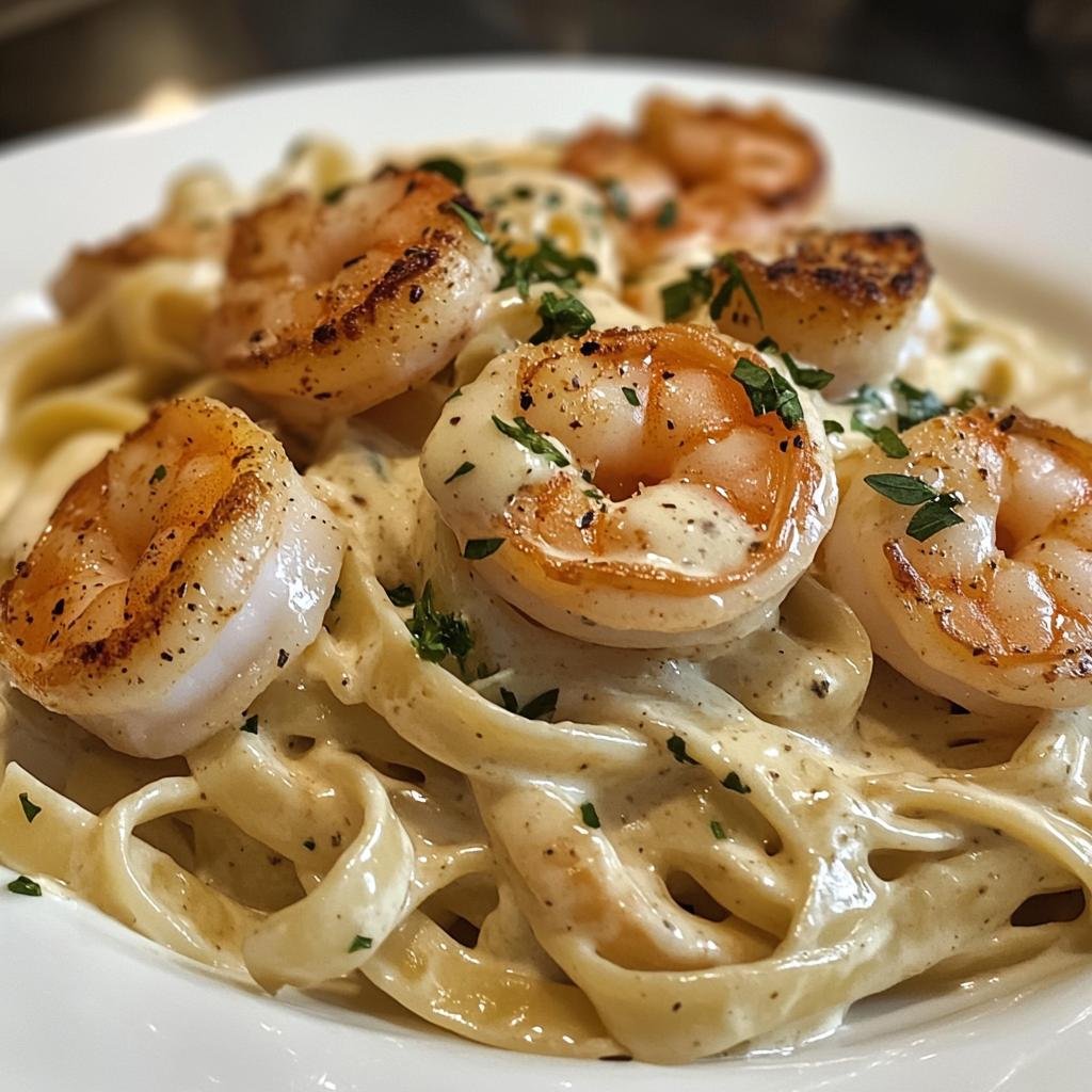 Seafood Alfredo Pasta - detail 1