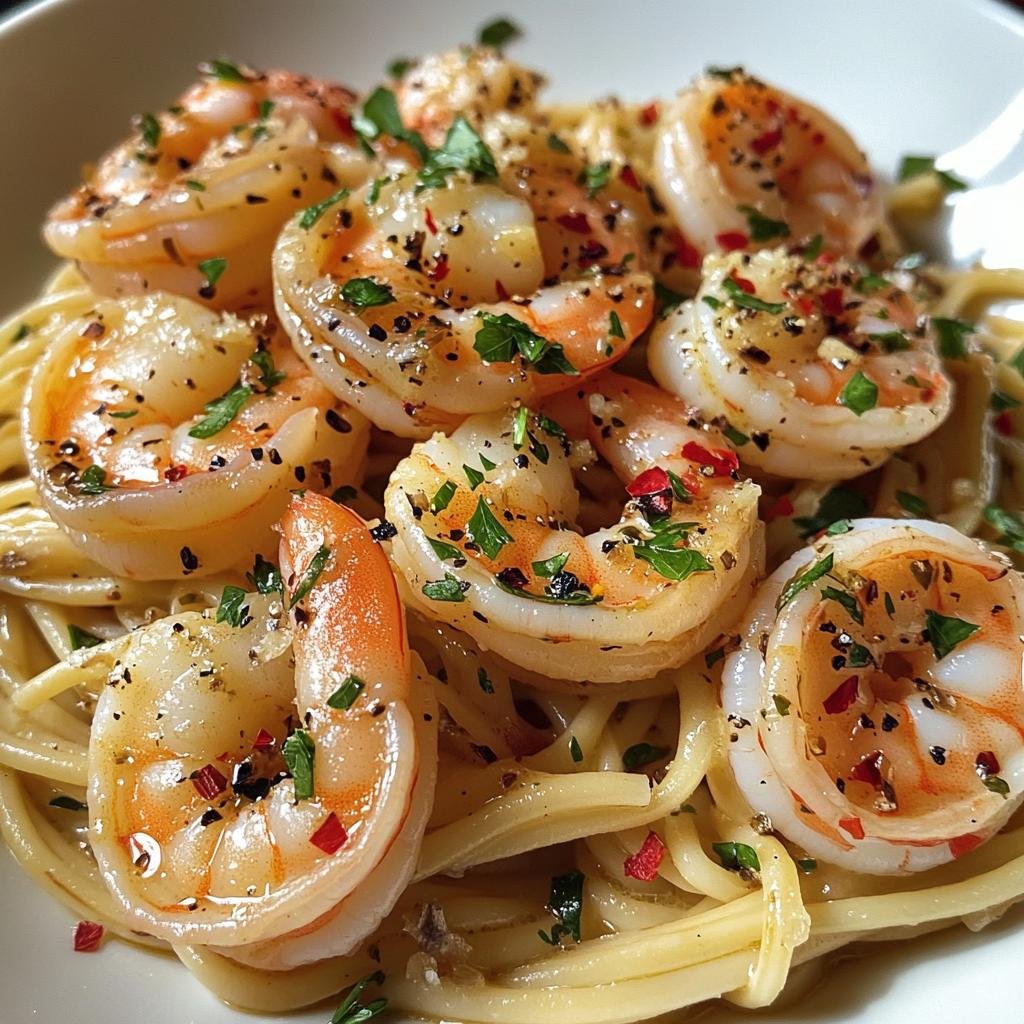 Shrimp Scampi Linguine - detail 1