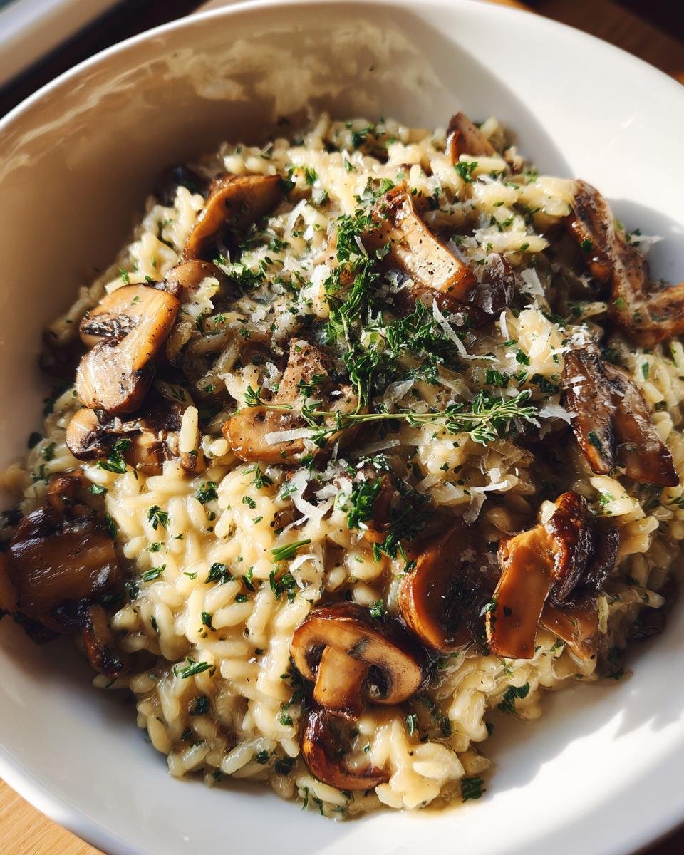 Creamy Mushroom Risotto with Parmesan and Fresh Herbs