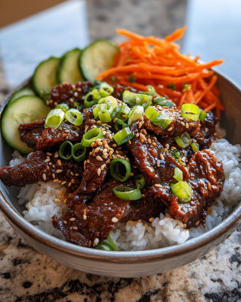 Korean BBQ Beef Bulgogi Bowls with Pickled Veggies - detail 1