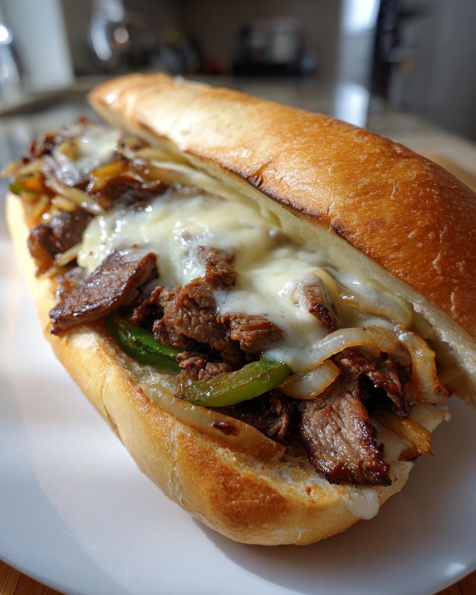 Philly Cheesesteak Sandwich – Melted Cheese and Steak