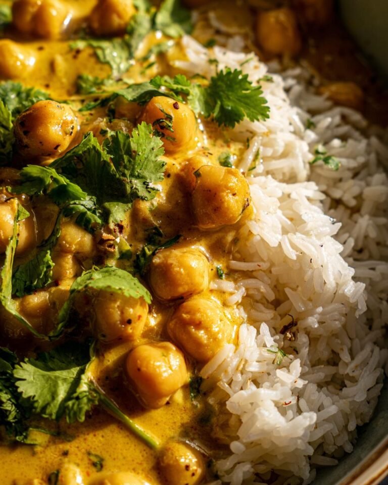 Vegan Chickpea Curry with Coconut Milk & Rice